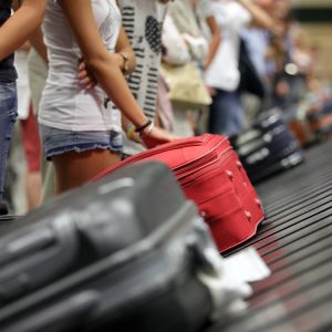 Bagageband koffers vliegveld
