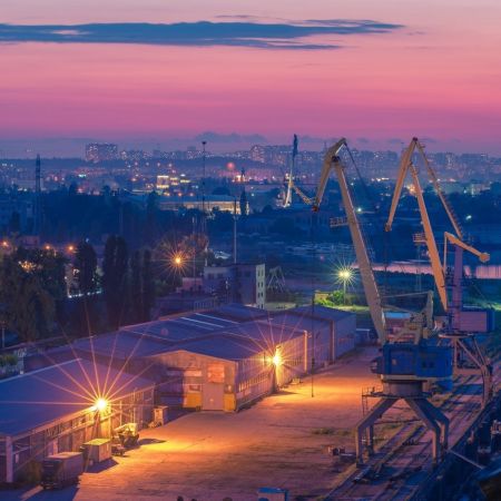 Haven rotterdam avond industrie