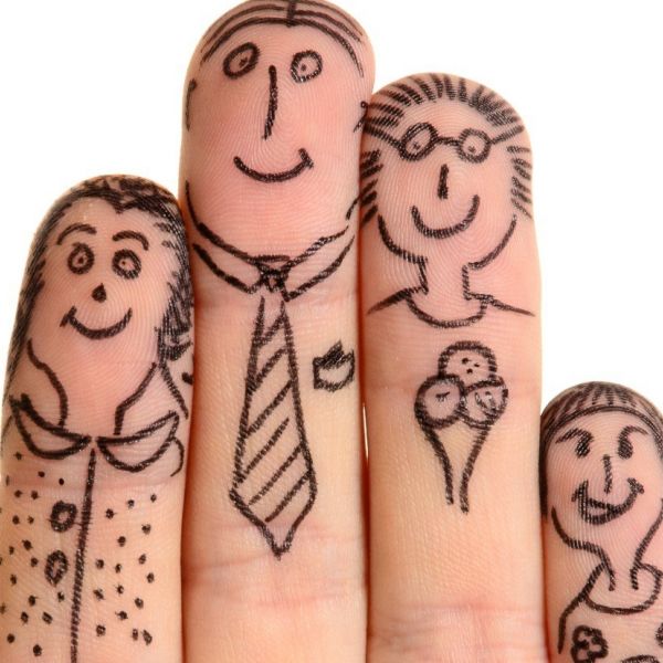 Familiebedrijf gezin vingers