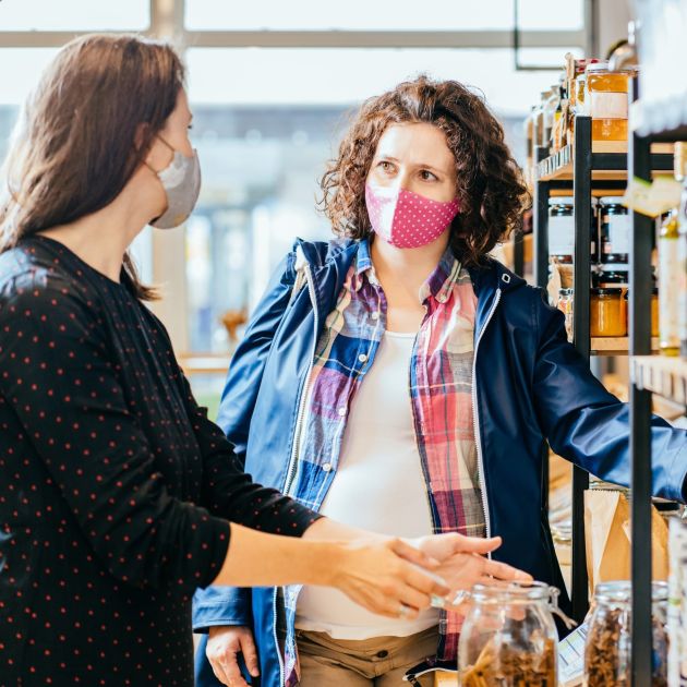 Lokaal winkelen mondkapje vrouwen