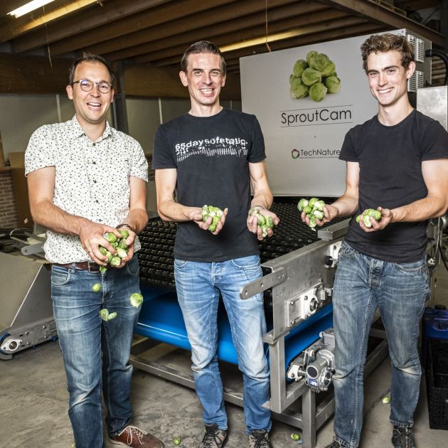 Spruitjes sorteermachine jonge ondernemers vierkant