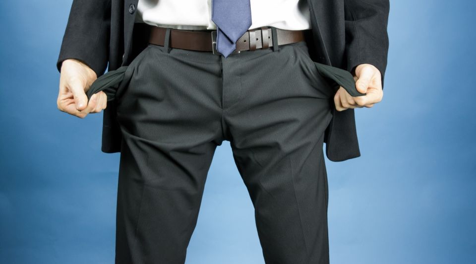 Failliet lege zak man broek