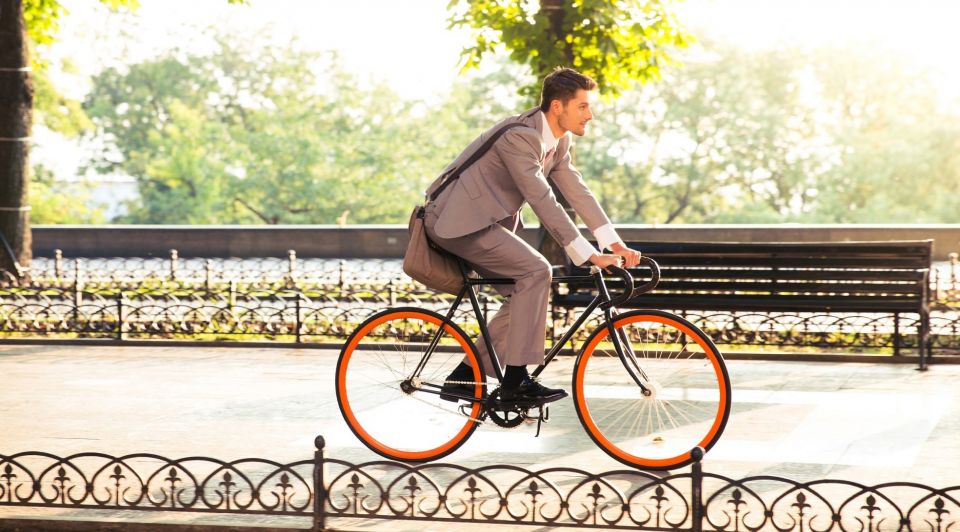 Fiets werk man tas pak