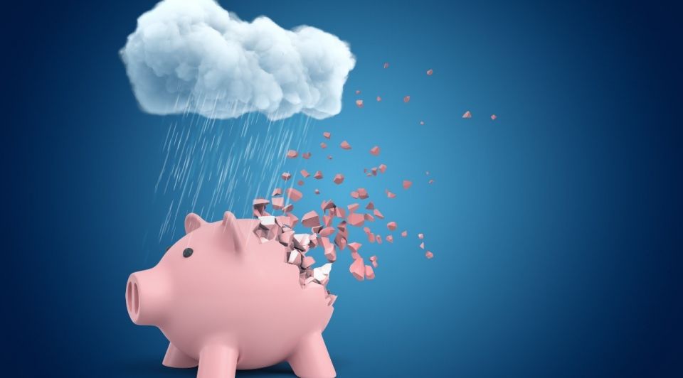 Geld financien failliet spaarvarken