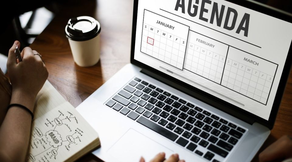 Kalender agenda laptop