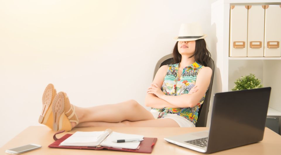 Vakantie vrouw kantoor