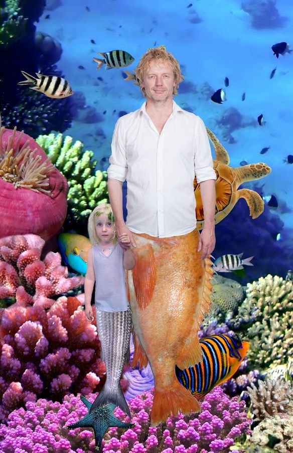 Bart van Olphen en dochter door kunstenaar Jan Hoek
