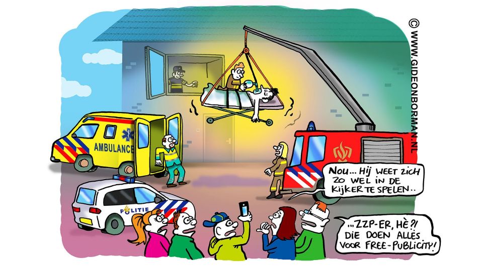 Cartoon gideon borman zzp zelfstandige column2